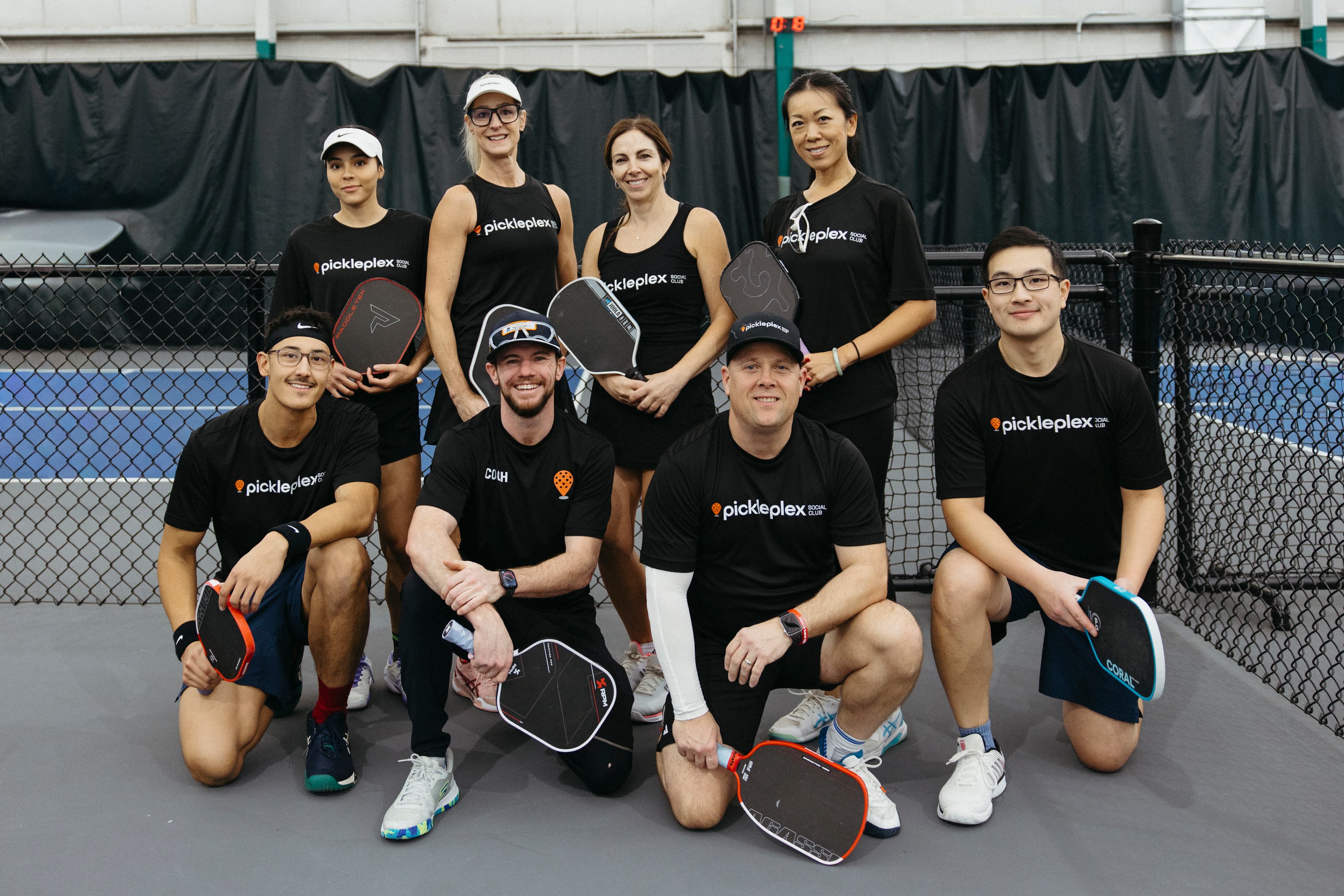 Senior Open team at Pickleplex before a match