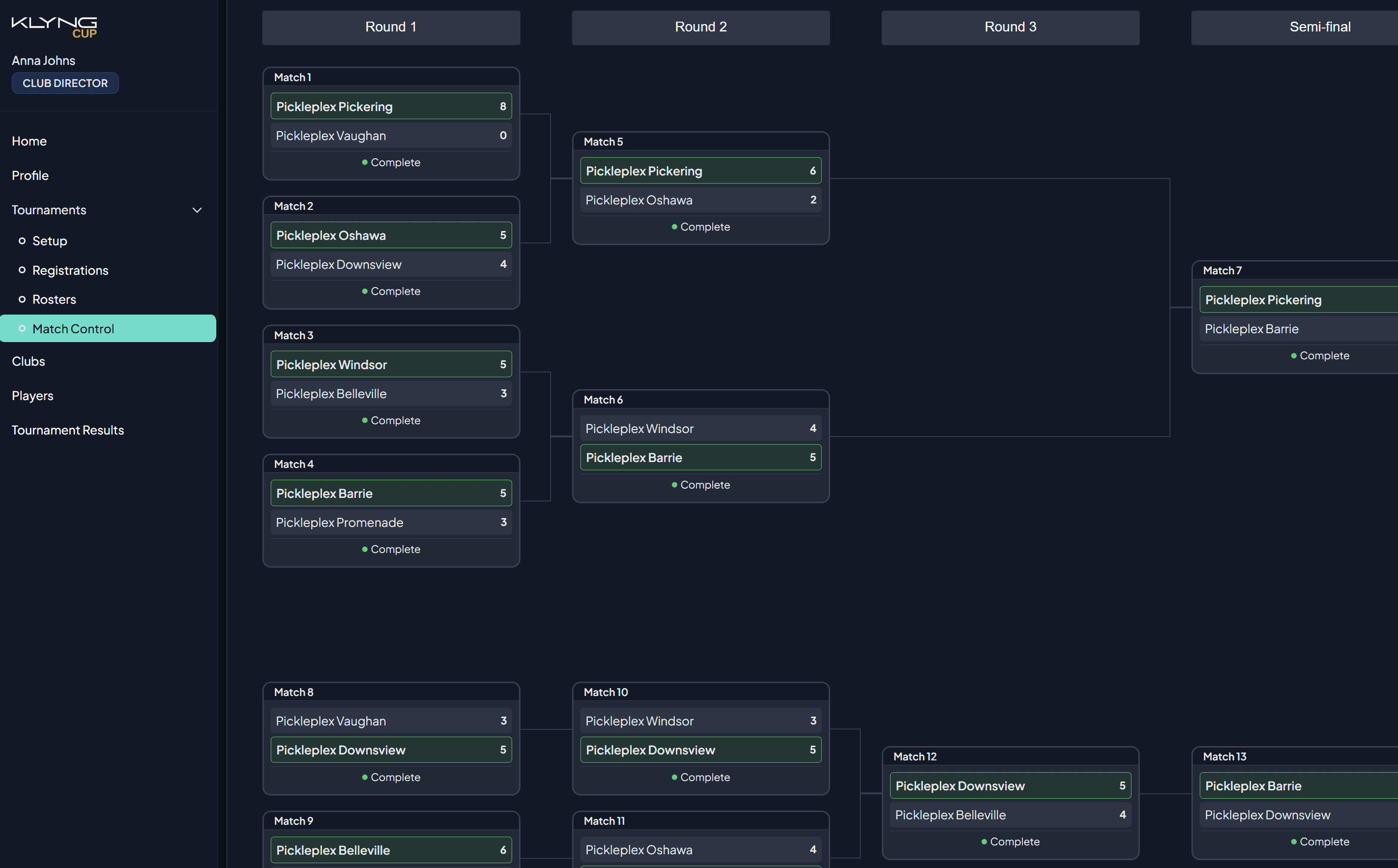 Klyng Cup Bracket